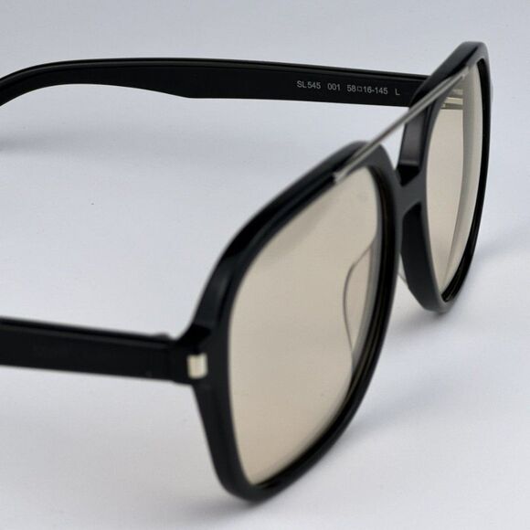 NEW Saint Laurent SL545 001 Black Light Yellow Pilot Unisex Sunglasses - Picture 14 of 15